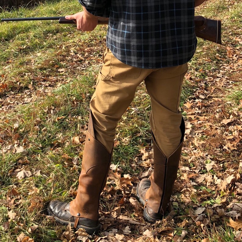 Leather Hunting Gaiters Chaps Hiking Gaiters Leather Etsy