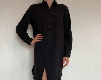 Black oversize shirtdress