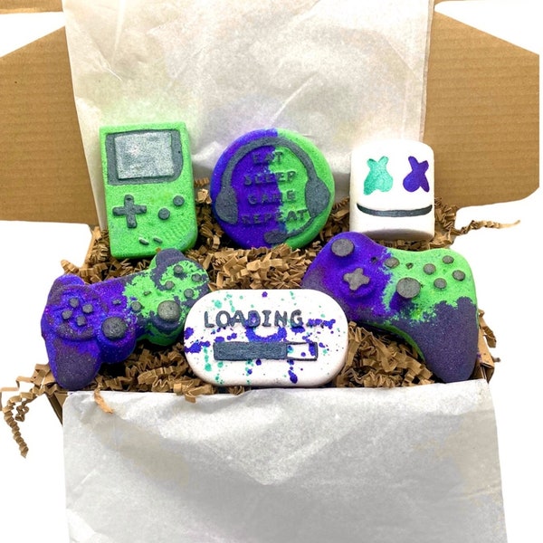 Gamer Bath Bomb Gift set, Teenage Boy, Gamer Gifts, Gameboy, Console, Gaming, Kids Bath Bombs, Vegan, Kind To Skin, Gamer Bath Bombs, Party