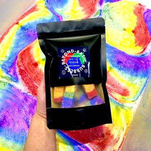 Rainbow Bath Rocks - Orange Blossom, Vegan, Bath Bombs for Kids, Fun, Rainbow Bath Bombs, Pride, Gift Set, Party favours, Party Bags