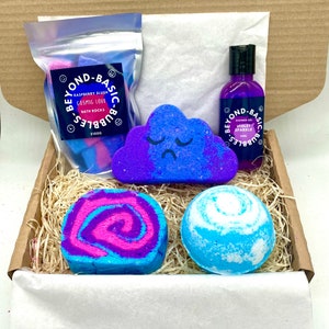 Sad Cloud Bath Bomb Gift Set- Shower Gel, Vegan, Organic, Self Care, Birthday Present, Custom Gift for him, Bath Bombs for kids,