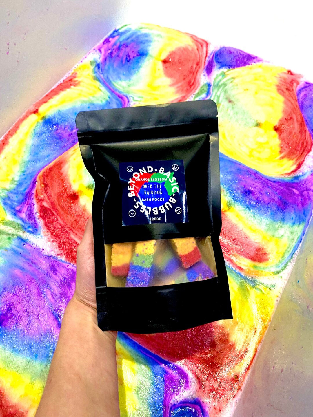 Bath Rocks Rainbow Bath Rocks - Orange Blossom, Vegan, Bath Bombs for Kids, Fun ...