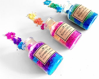 Bath salts Gift Set - Rainbow, Ice Pixie, Sweet Vanilla, Raspberry Slush, Vegan, Summer, Self Care, Birthday Present, Custom Gift for Her