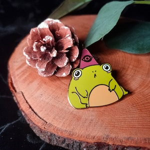 Cute Fango frog enamel Pin. Pet enamel pin. Witch pin. Animal pin. froggy pin.