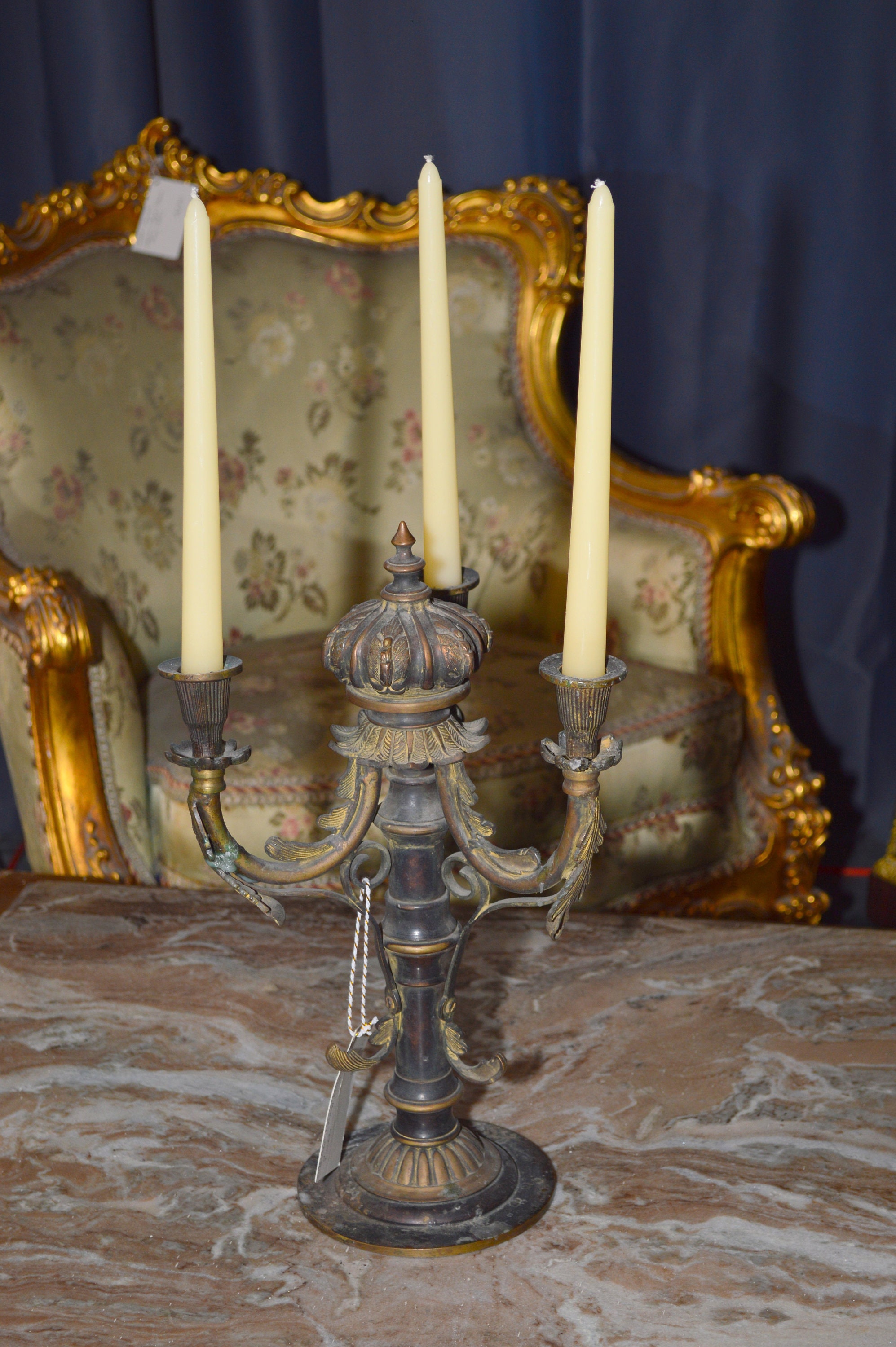 Candelabra with 3 Lights in Gothic Style Antique Etsy