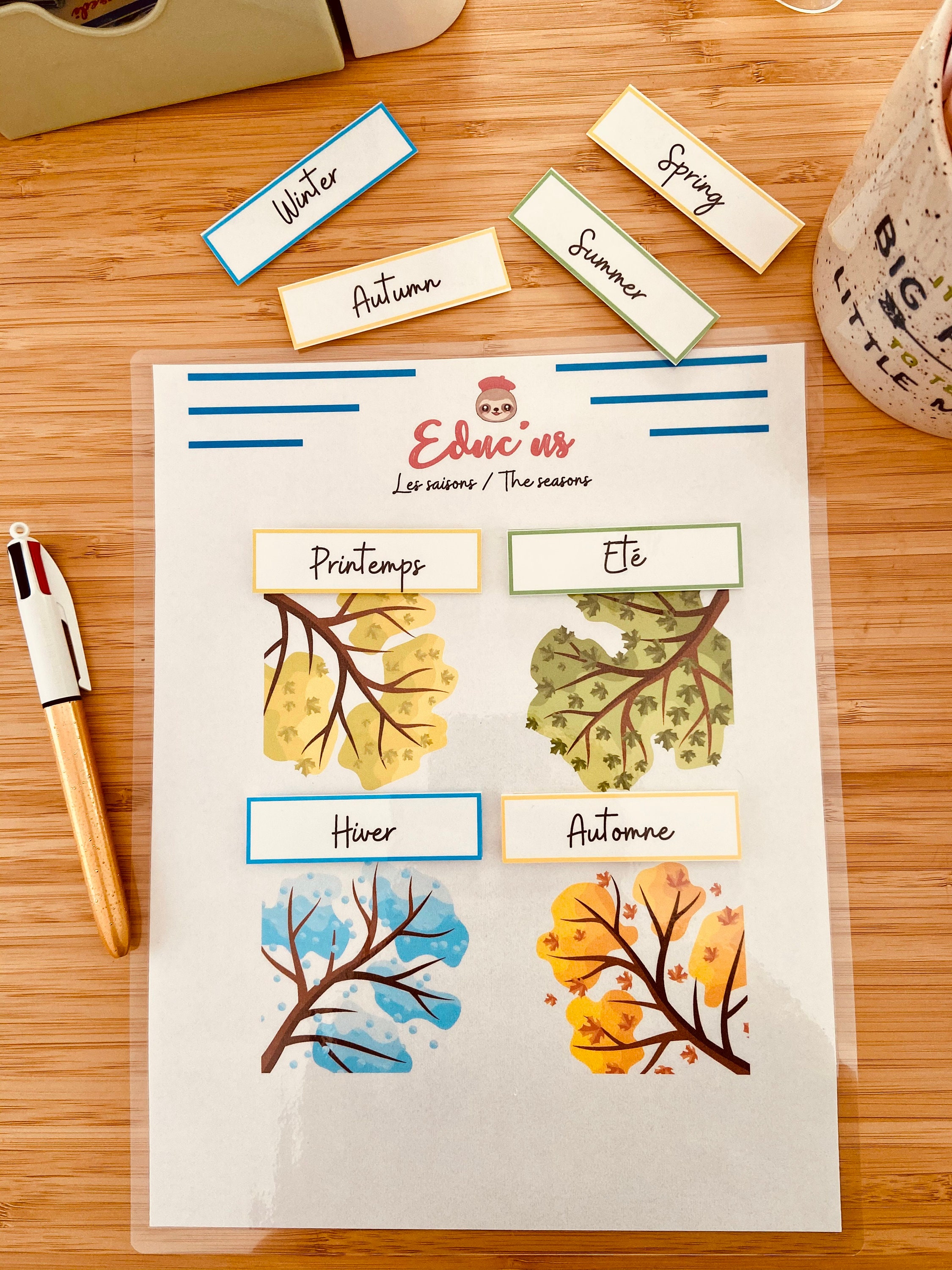 Match the season seasons printable Learning seasons | Etsy