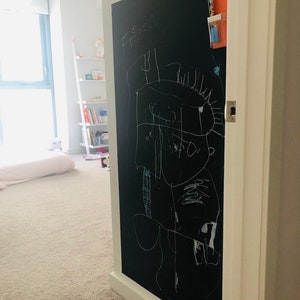 Peel and Stick Magnetic Chalkboard, Magnetic Blackboard Wallpaper,  Removable Wallpaper, Kitchen Chalkboard Wallpaper, Black Wallpaper W2 