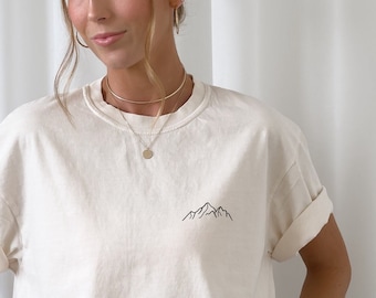 Strijkpatch/applicatie - Bergen, Natuur, Avontuur, Print op kleding, Strijkapplicatie, Upcyclingidee - Van oud naar nieuw