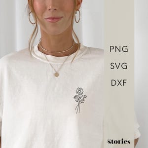 Plotterdatei SVG - Blumenstrauß Line Art | Florales Design | digitaler Download, DXF PNG Plotter Vorlage für Silhouette, Cricut & Brother