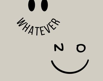 Conjunto de archivos SVG para plotter: diseño con la frase "Cara sonriente", archivo gráfico para plotters, producto digital, plantilla para plotter en formato DXF y PNG.