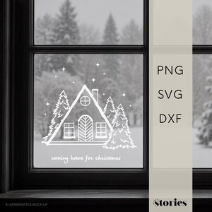 Christmas SVG plotter file - Coming Home for Christmas | Plotter template for Cricut | Christmas house, winter motif, Christmas decoration