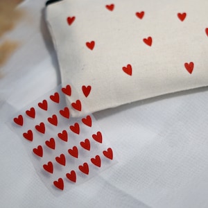 Iron-on patch patch plot - red mini hearts summer statement, clothing printing, iron-on application, upcycling idea
