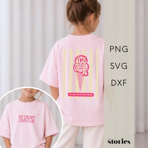 Plotterdatei Sommer SVG – „Ice Cream is my superpower" | Eiscreme, Eistüte, Streifen | Für Kinder & Erwachsene | digitaler Download