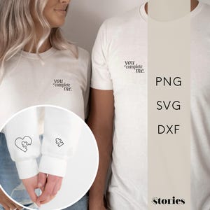 Plotterdatei SVG Set - Motiv für Partner Outfit | Puzzle & Herz, Schriftzug Design | Geschenk Idee für Sie und Ihn | digitaler Download