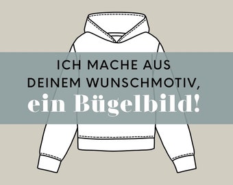 Bügelbild Wunschmotiv Wunschtext personalisiert individuell - Geschenk Weihnachten Aufnäher Patch Plott, Bügelmotiv selbst gestalten