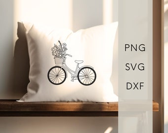 Plotterdatei SVG - Frühling Fahrrad Ostern Garten Sommer, Grafikdatei für Plotter, digitales Produkt, Plotter Vorlage