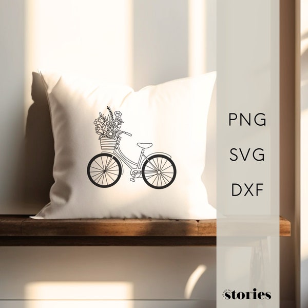 Plotter file SVG - Spring Bicycle Easter Garden Summer, graphic file for plotter, digital product, plotter template