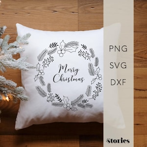 Plotter file SVG - Merry Christmas saying window picture winter Advent wreath, digital product, graphic file for plotter, PNG DXF, Line Art