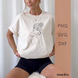 Plotterdatei SVG - Line Art Katze, Geschenkidee Katzenliebhaber, digitales Produkt, Cricut Silhouette & Brother