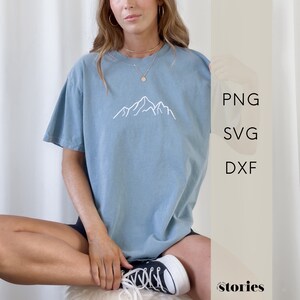 Plotterdatei SVG - Minimalistischer Berg | Line Art Design Berge & Natur | Wanderlust, Outdoor svg | digitaler Download, PNG DXF