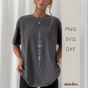 Plotterdatei SVG - Boho Style | Line Art Yoga Lotus Blume | digitaler Download, Grafikdatei für Plotter, PNG DXF, minimalistisch