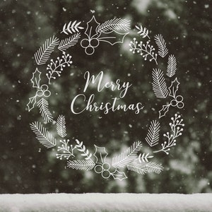 Immagine per finestra Natale - adesivo adesivo Ghirlanda natalizia "Buon Natale", decorazione natalizia, vetrofania, vetrofania