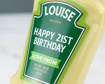 Personalised Salad Cream Label Vinyl Sticker Funny Novelty Gift Birthday Anniversary