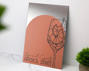 Art mural imprimé cocktails classiques en métal - Plaque en aluminium de style Art déco disponible avec cadre