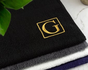 Personalised Embroidered Towels Custom Bath Hand Facecloth with Initial Monogram Various Sizes Available