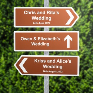  Wedding Directional Road Sign Wedding Directional Arrow Yard  Sign with Exquisite Double-sided Printing Wedding Directional  Signs,Waterproof Large Wedding Sign with Stakes,Wedding Supplies-5PCS :  Patio, Lawn & Garden
