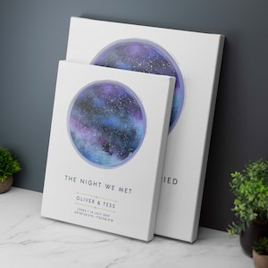 Personalisierte Night We Met Sternenkarte Leinwanddruck Sternbild Karte Geschenk - Verlobung Hochzeit Jahrestag Geschenk