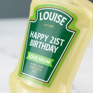 Personalised Salad Cream Label Vinyl Sticker Funny Novelty Gift Birthday Anniversary