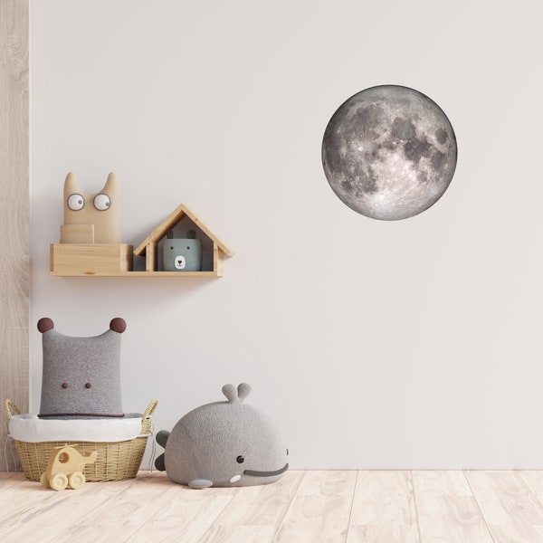 Full Moon Vinyl Wall Art Stickers Decals Space Themed Wall Sticker Kids Room Children's Bedroom