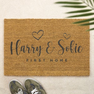 Brush Door Mat Personalised Front Door Mat Custom Printed First Home Couple's Gift First Home