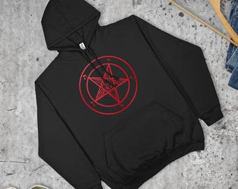 Baphomet Hoodie Occult Goat Sigil Gothic Alternative Dark Art Print | Various Sizes & Colours | Unisex Fit | Made in the UK