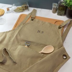 Personalised Barista Apron with Cross Back Baking Custom Name Home Cooking Cocktails Bar Chef Several Colours Available