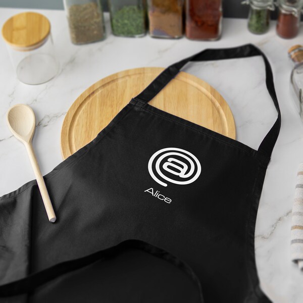 Personalised Master Chef Inspired Apron Baking Custom Name Home Cooking Chef Several Colours Available