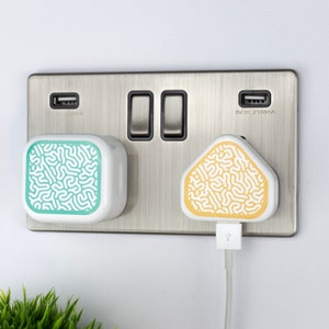 Vinyl Plug Sticker Brain Pattern Custom Charging Point