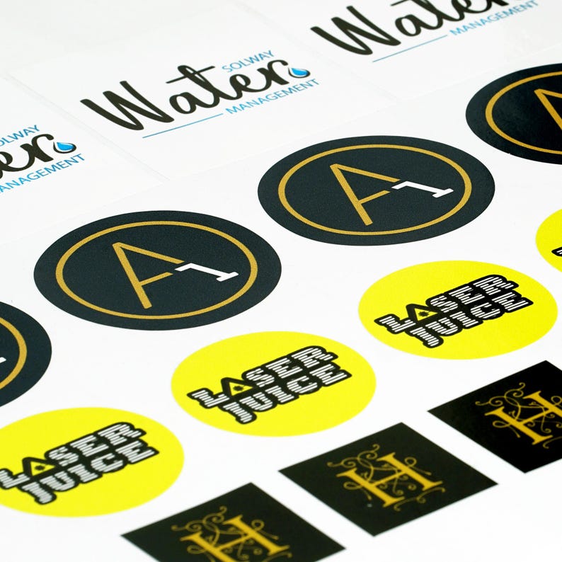 Custom Logo Vinyl Sticker Labels Business Logo Printing Choice of Size ...