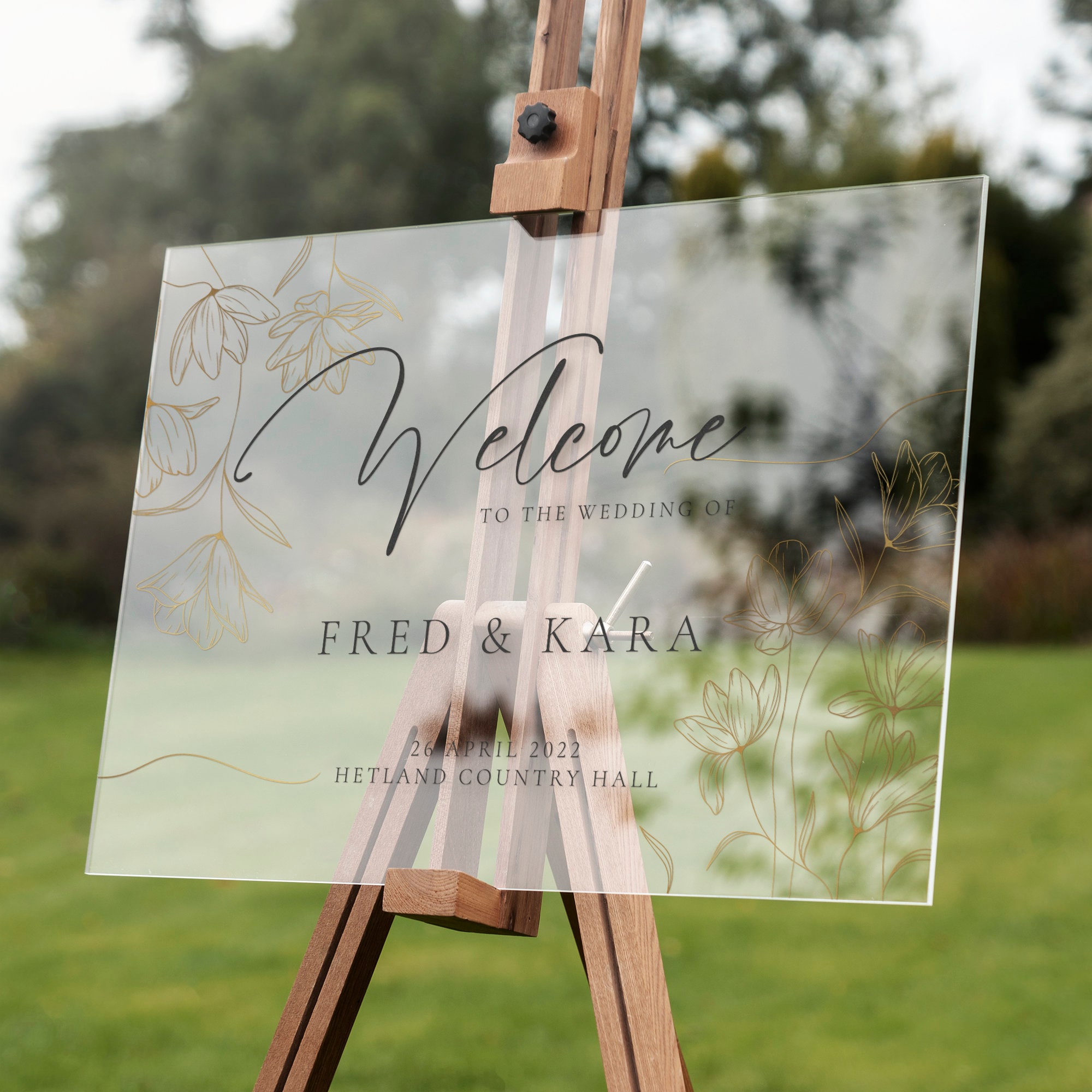Personalised Wedding Welcome Sign Foliage Acrylic Poster Print