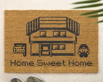 Home Sweet Home Brush Door Mat Video Game Front Door Mat Custom Printed Funny Doormat