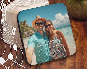 Music Fridge Magnet Player Add your Sound Recording and Picture | Custom Text | Voice Note | Loved One Couples Gift