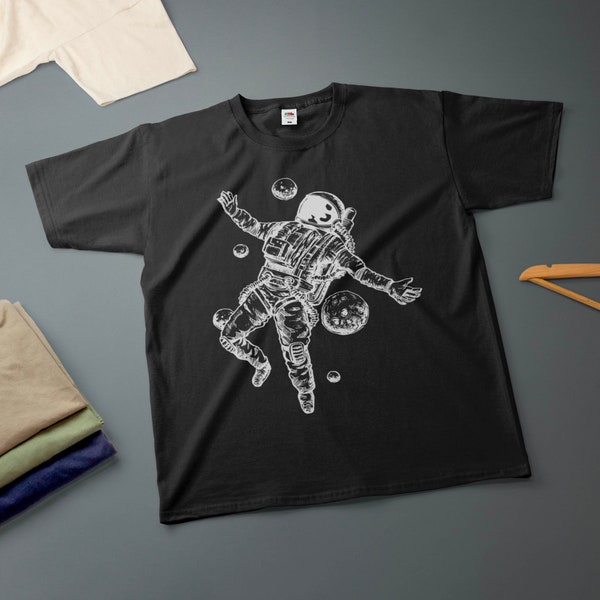 Astronauten T-Shirt Verschiedene Größen & Farben Ink Drawing Tee
