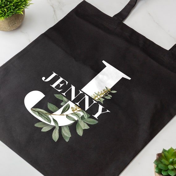 Personalised Monogram Letter Name Tote Bag Custom Name Bag 