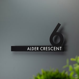Contemporary Cut Out Modern House Number Sign Printed Address Signage Matt & Gloss Finishes image 4