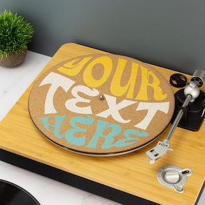 Retro Your Text Here Record Player Slip Mat Turn Table DJ Slip Mat