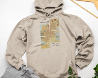 Zonnebloemen Van Gogh-hoodie Klassiek schilderij Verschillende maten en kleuren