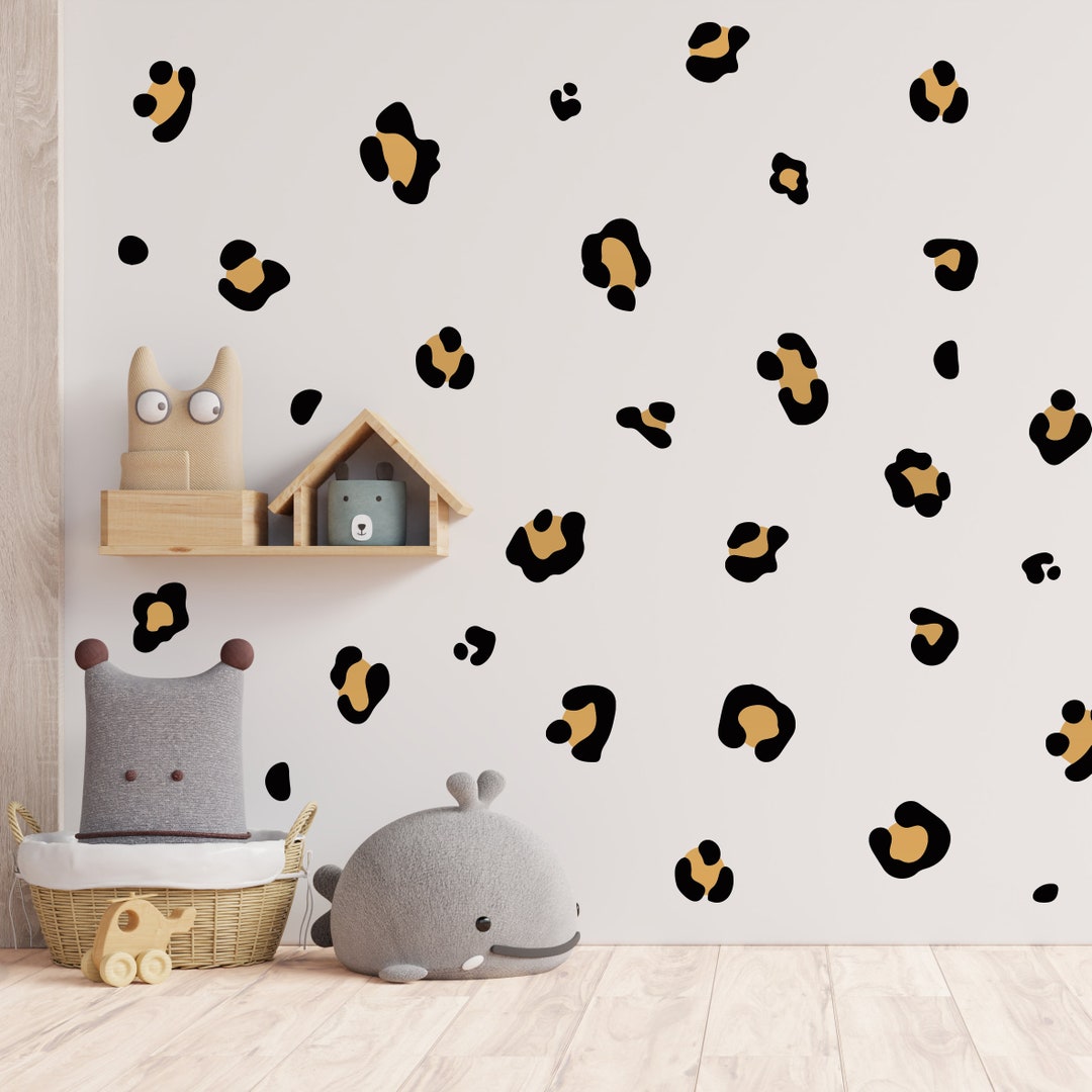 Leopard Print Pattern Vinyl Wall Art Stickers Decals Kids Room Children's Bedroom Etsy