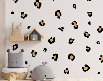 Leopard Print Pattern Vinyl Wall Art Stickers Decals Kids Room Children's Bedroom