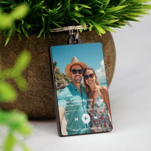 Song Keychain Personalised Album Keyring Music Boyfriend Girlfriend Valentines Music Love Birthday Wedding Christmas With Full Photo